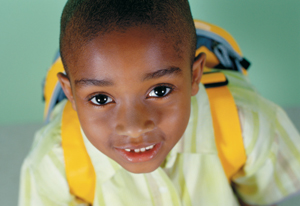 boy with backpack